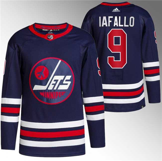 Mens Winnipeg Jets #9 Alex Iafallo 2021-22 Navy Stitched Jersey
